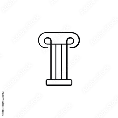 Antique Column Line Style Icon Design