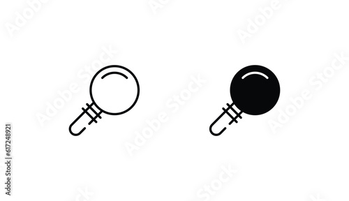 Magnifire Icon set. Vector stock illustration.