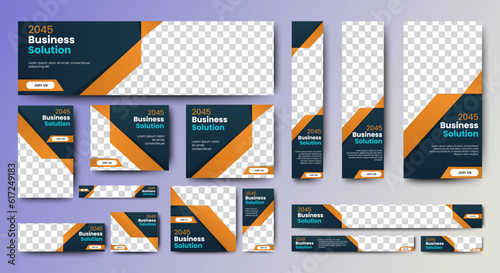 Set of promotion kit banner template design with modern and minimalist concept user for web page, ads, annual report, banner, background, backdrop, flyer, brochure, card, poster, presentation layout