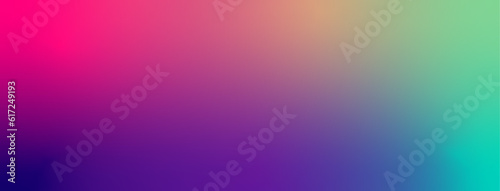 Long banner colorful purple pink green gradient background banner vector template. 
