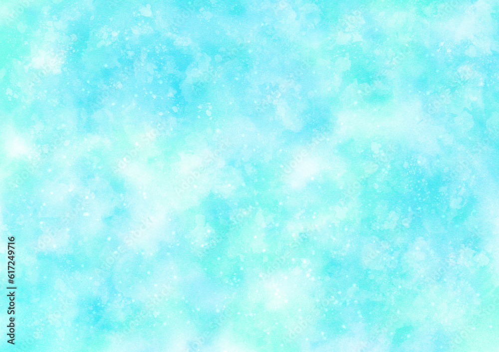 Pale blue abstract background painted with digital watercolor