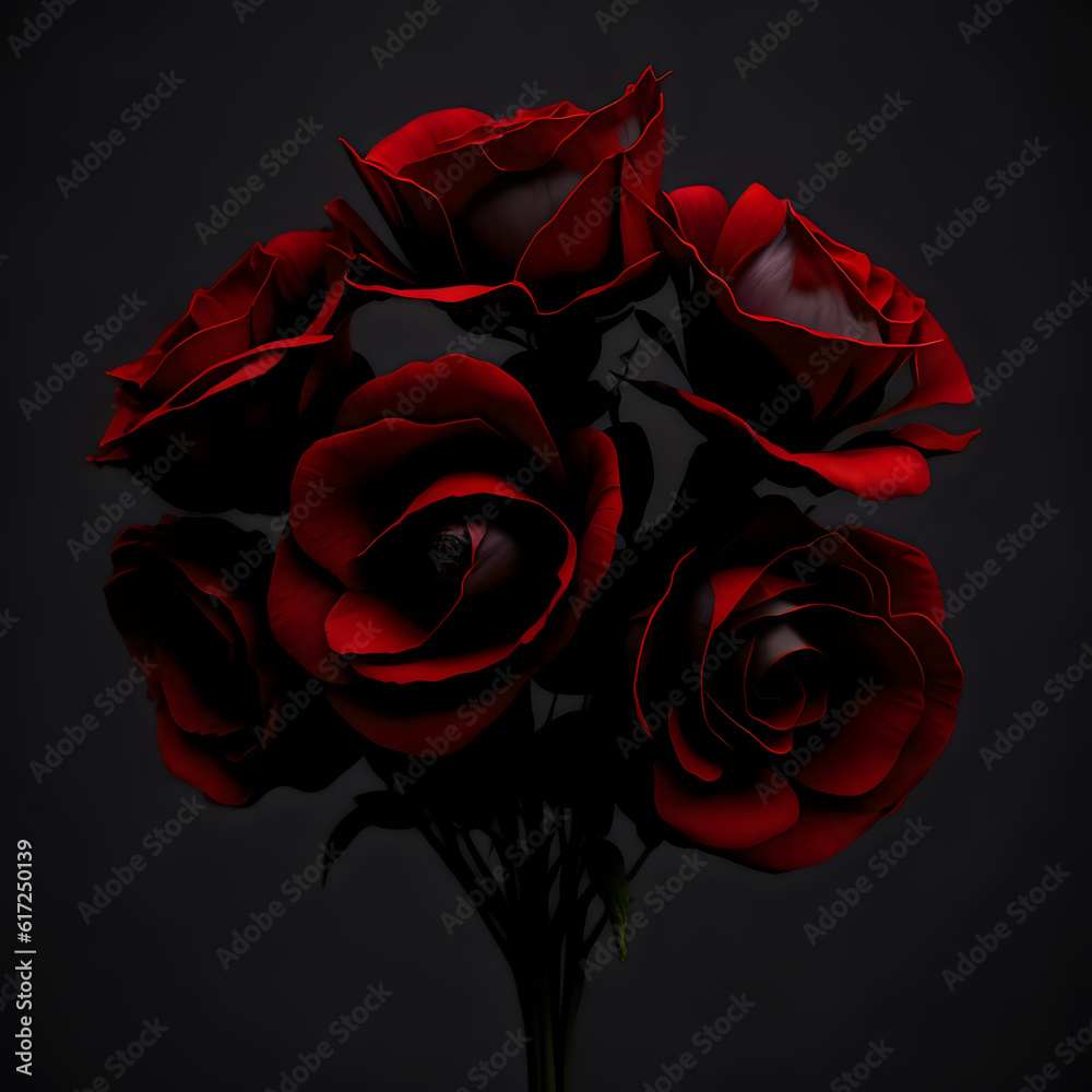 red roses on black background, rose, red, flower,