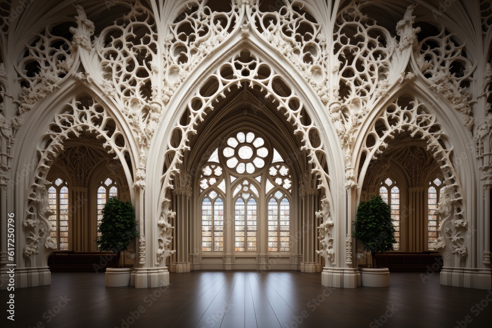 Gothic Church Facade - AI Generated