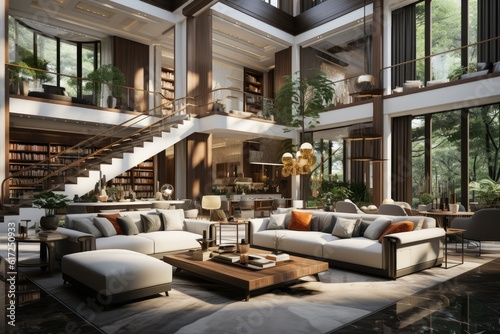 Luxurious Living Room - AI Generated © dasom
