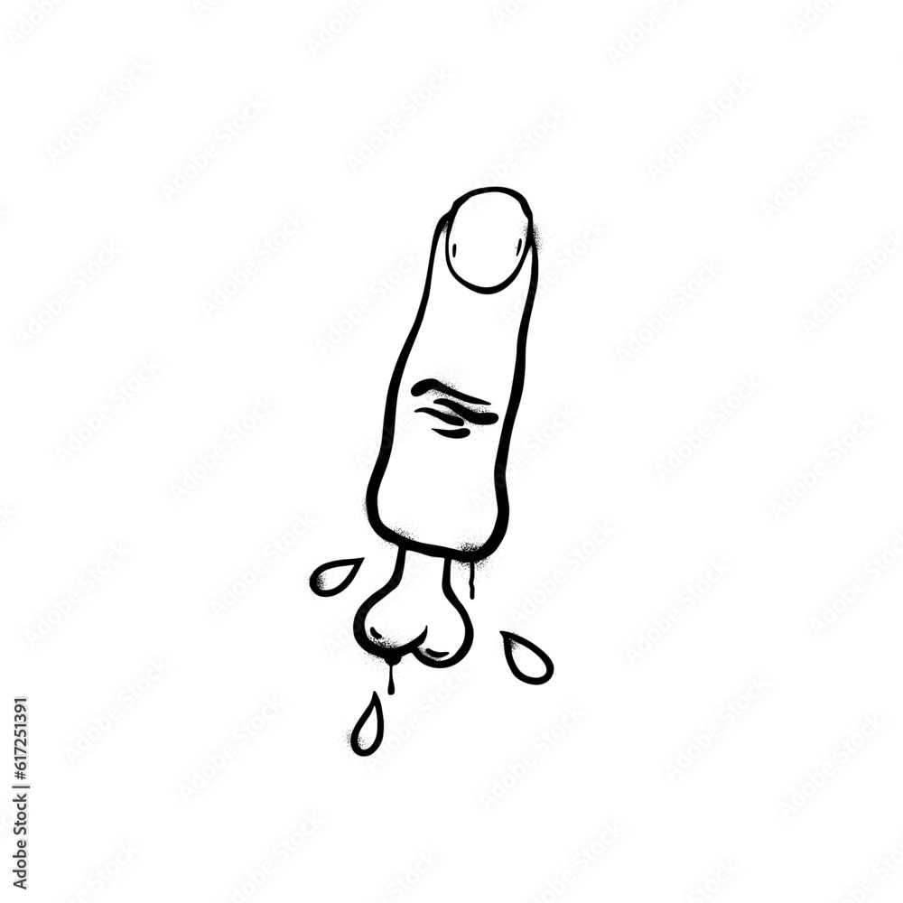 Urban style graffiti finger sprayed with leak and splashes. Vector hand drawn textured illustration on white background for banner, decoration, tatoo, street art, halloween eps 10 Urban style graffiti finger sprayed with leak and splashes. Vector hand drawn textured illustration on white background for banner, decoration, tatoo, street art, halloween eps 10
