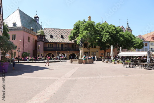 Typical building, exterior view, city of Colmar, Haut Rhin department, France