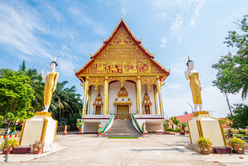 Cuadro en lienzo views of famous wat that luang tempke in vientiane. laos