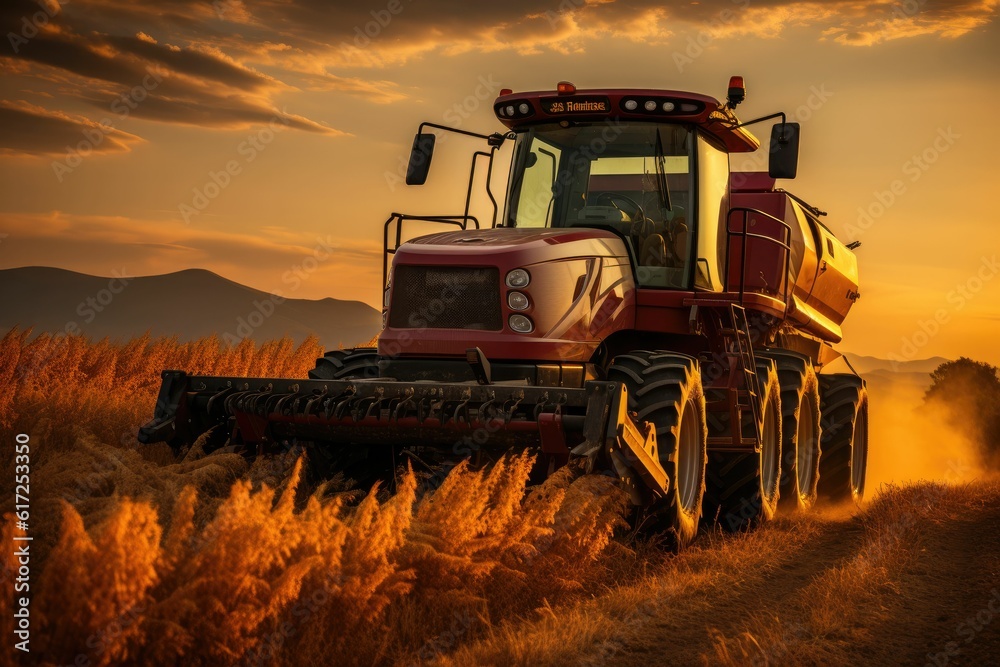 Fototapeta premium machine for harvesting grain crops, Agricultural machinery