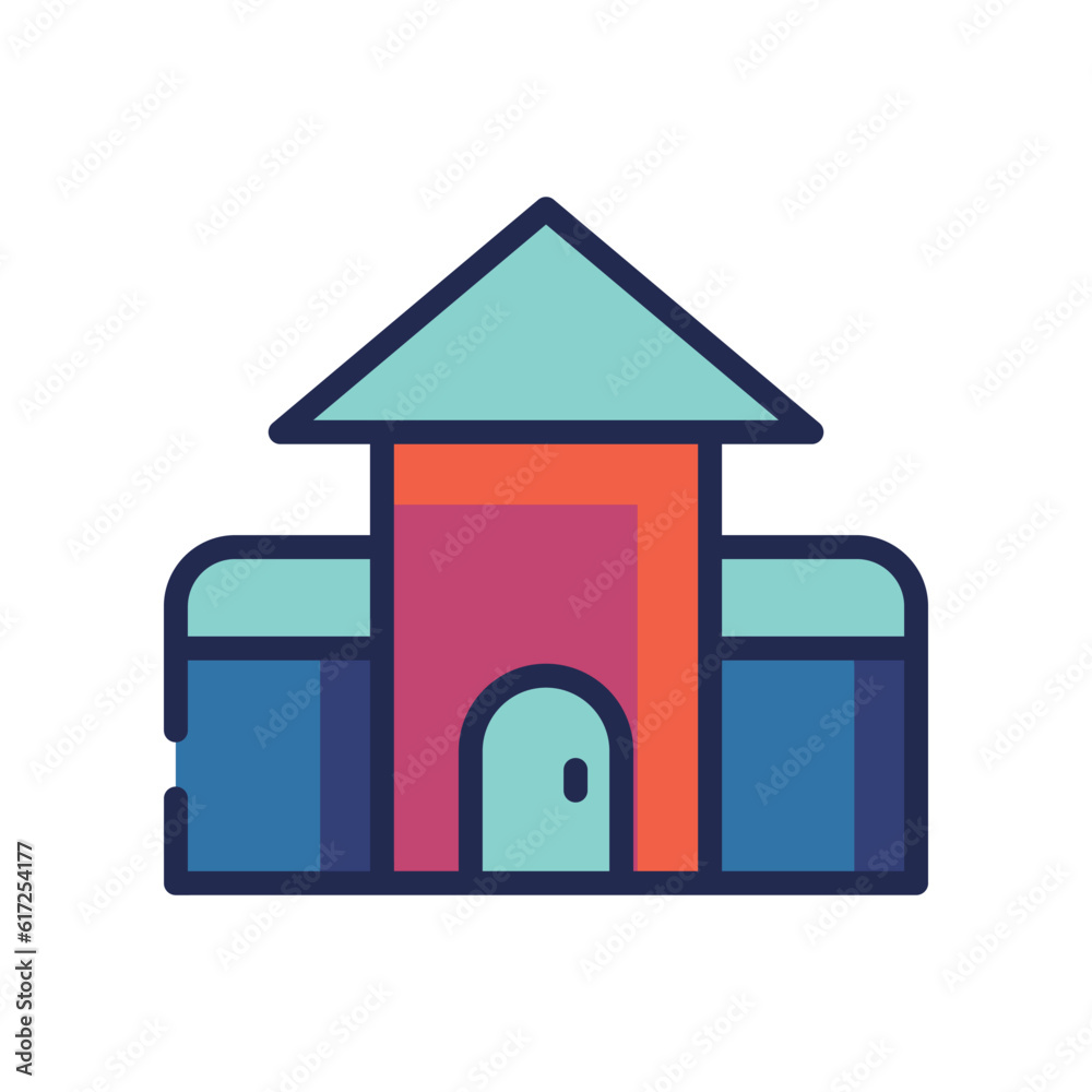 School Icon. Vector stock illustration. School Icon. Vector stock illustration.