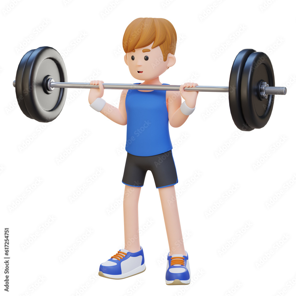 3D Sportsman Character Building Shoulder Strength with Overhead Press Workout 3D Sportsman Character Building Shoulder Strength with Overhead Press Workout