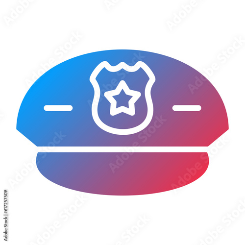 Vector Design Police Hat Icon Style