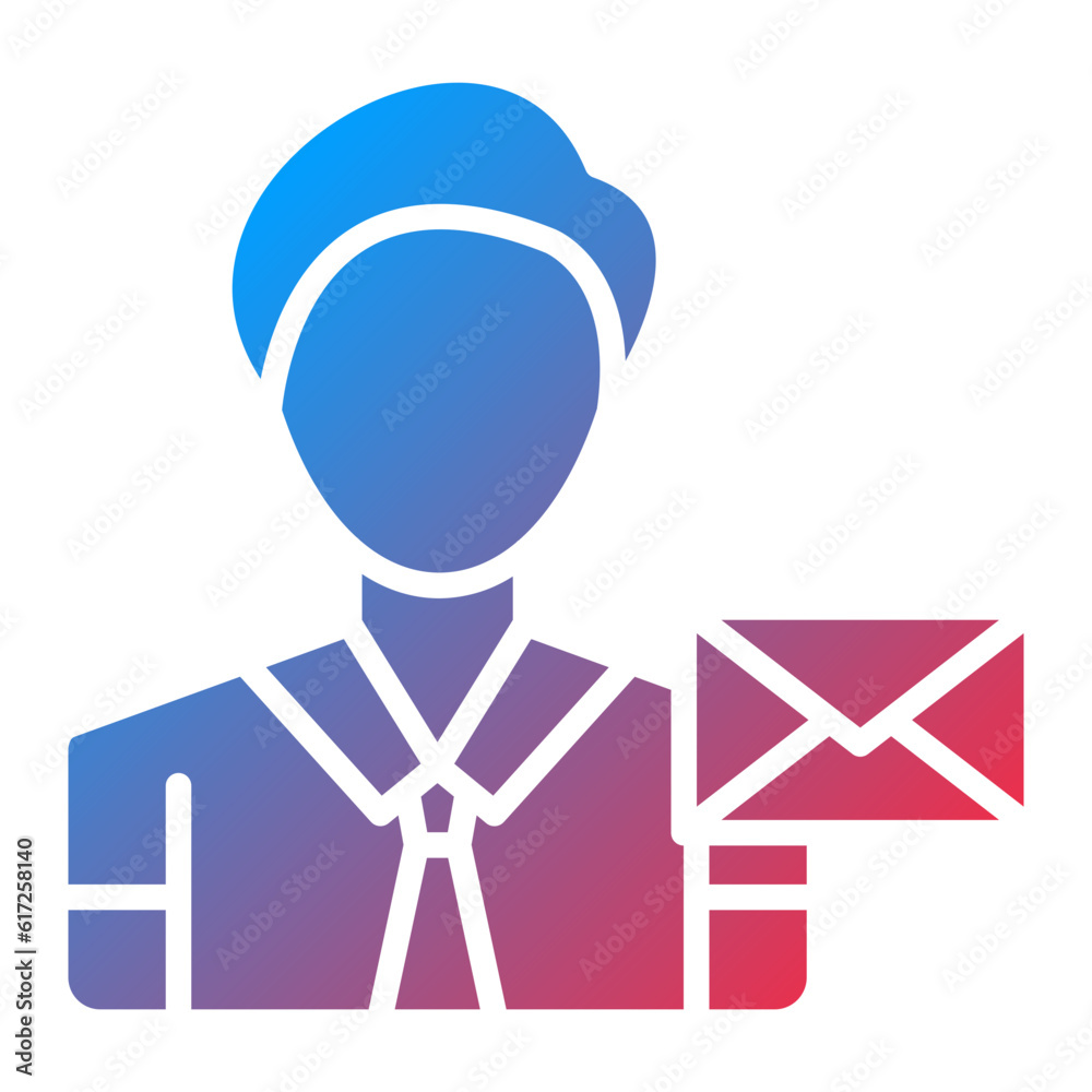 Vector Design Post Office Clerk Male Icon Style Vector Design Post Office Clerk Male Icon Style