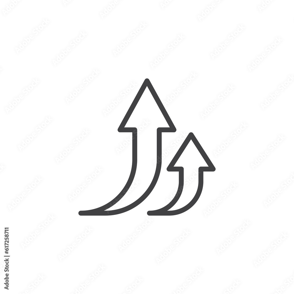 Two arrows up line icon Two arrows up line icon