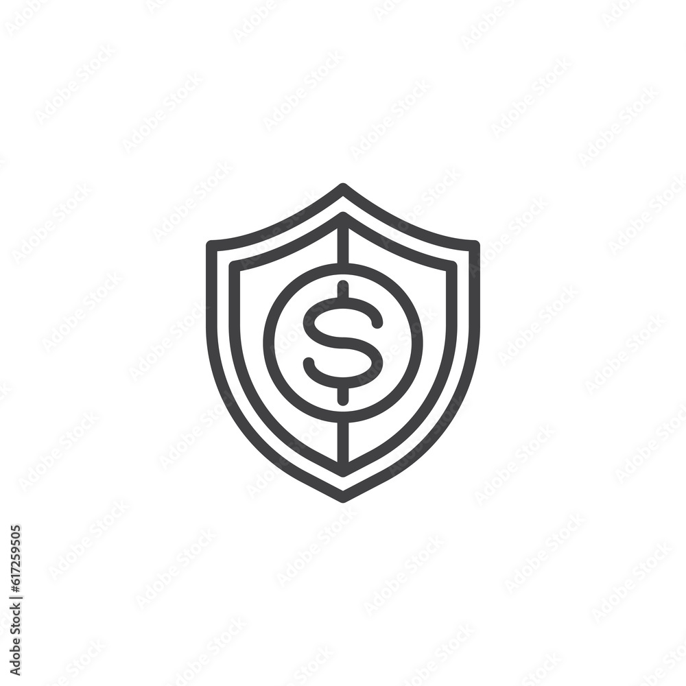 Financial protection line icon