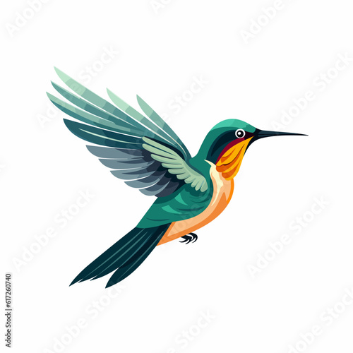 Tiny Marvel: Hummingbird in Vector Cartoon Style
