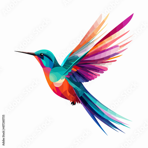Tiny Marvel: Hummingbird in Vector Cartoon Style