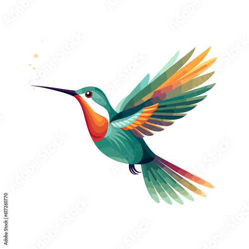 Tiny Marvel: Hummingbird in Vector Cartoon Style