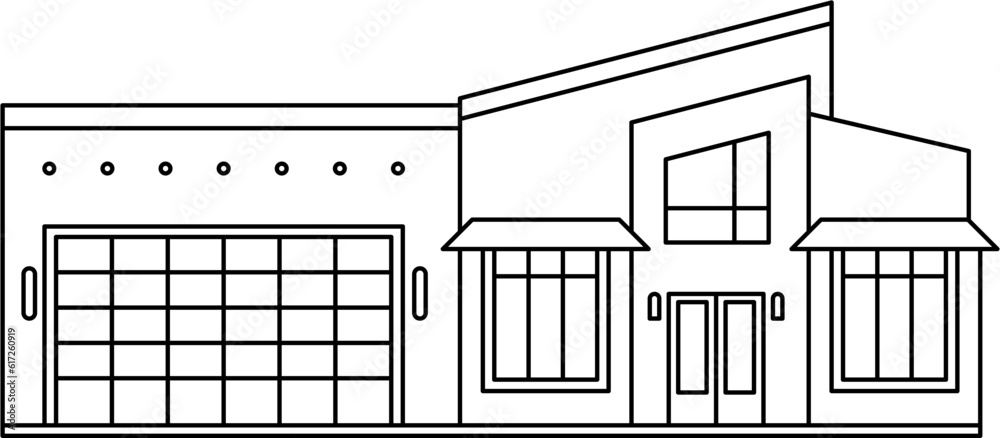 Architecture House Outline Illustration Vector Architecture House Outline Illustration Vector