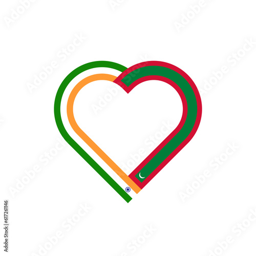 friendship concept. heart ribbon icon of indian and maldive flags. vector illustration isolated on white background