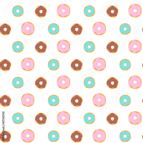 Seamless Donut Delights: Captivating Flat Vector Illustration Patterns