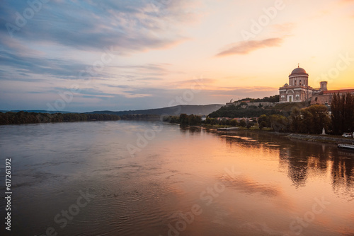 Esztergom, Hungary -the Basilica of Our Lady in Esztergom by the river Danube. Discover the beauties of Hungary.