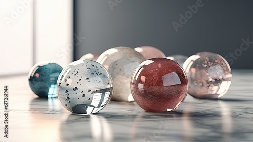 some colofull glass marble photo