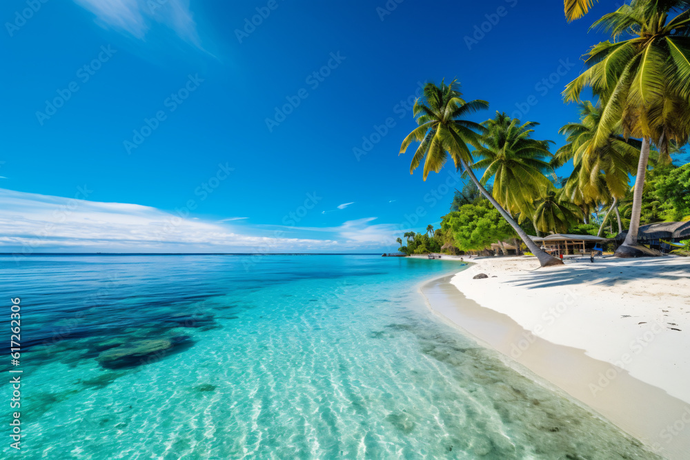 Fototapeta premium Beautiful outdoor tropical beach and sea in paradise island photography