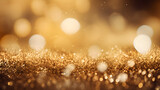 golden glitter lights with bokeh background created with Generative AI