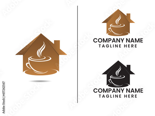 Coffee house logo design. Coffee home logo. Real estate. Coffee logo. Creative. Business logo. Premium design. Unique. Building