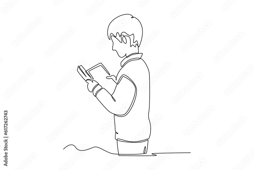 Continuous one line drawing Back to school concept. Single line draw design vector graphic illustration. Continuous one line drawing Back to school concept. Single line draw design vector graphic illustration.