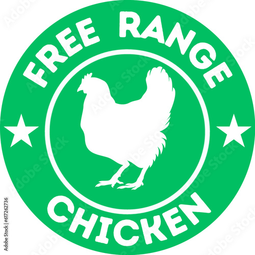 Free Range Chicken Label Vector Illustration