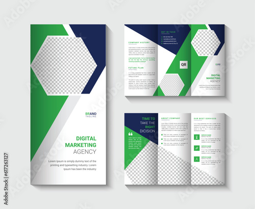 Minimal trifold brochure design template