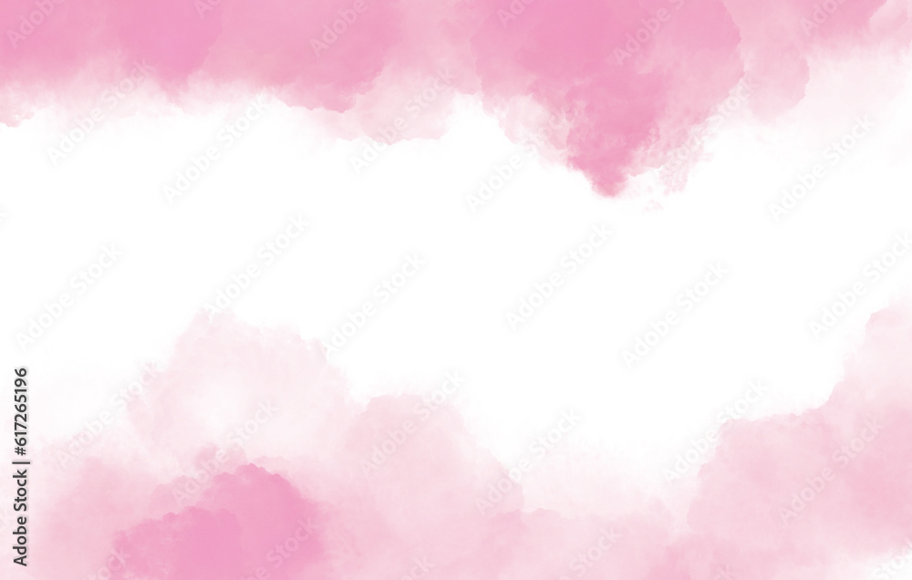 Pink watercolor backgrounds splashed on white background 