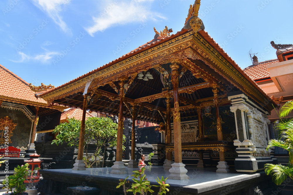 Traditional temples and streets in Indonesia