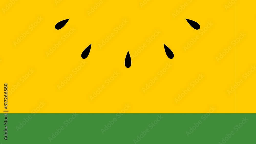 Fototapeta premium スイカを食べるかわいいイラスト