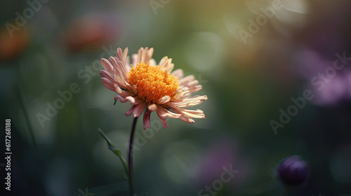 Chrysanthemum flower in the garden with soft focus background