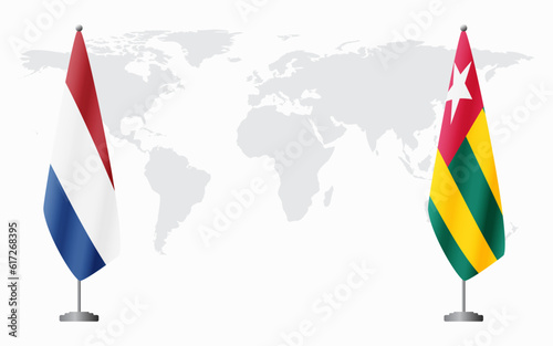 Netherlands and Togo flags for official meeting