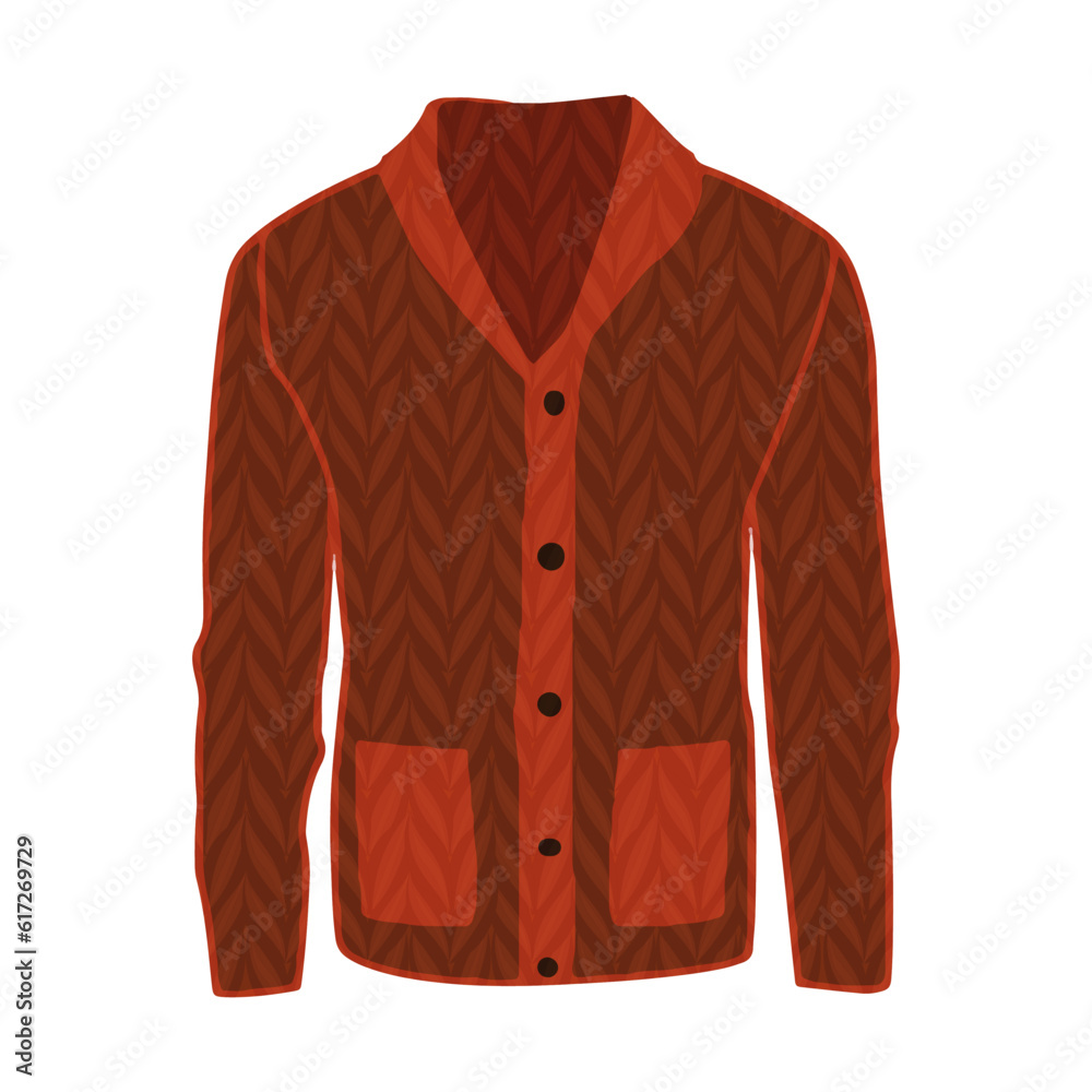 woolen jacket vector image of clothing, pullover or sweater woolen jacket vector image of clothing, pullover or sweater