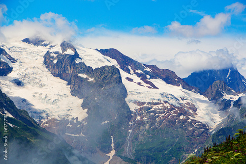 The Caucasus Mountains. Mountain peaks in summer. photo