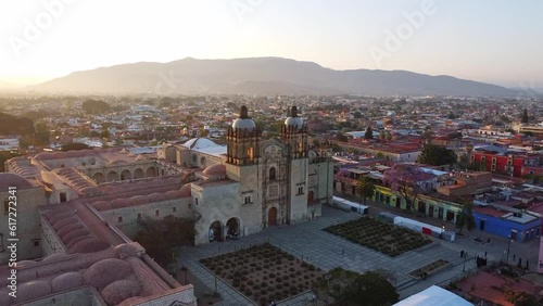 4k Beautiful view sunset Oaxaca, Mexico downtown