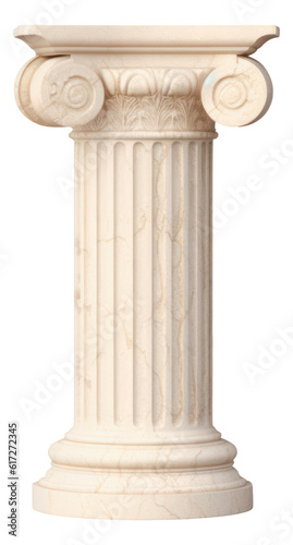 Ancient column pedestal isolated.