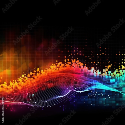 abstract music background with glowing lights