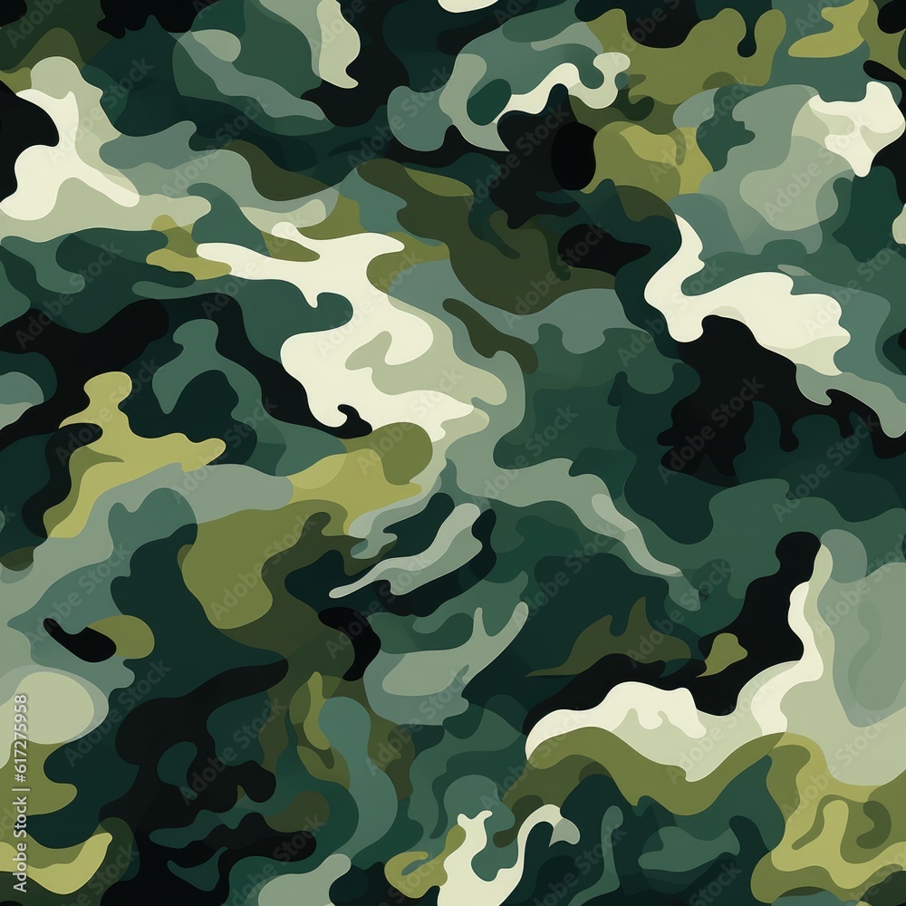Fototapeta premium Military camouflage seamless pattern. Generative AI