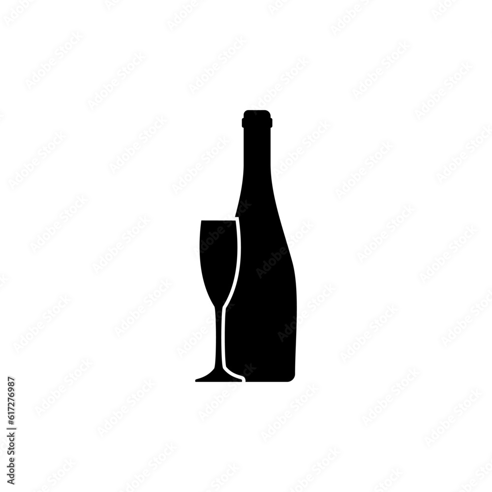 Wine icon vector. Bottle of wine illustration sign. Wine shop symbol or logo. Wine icon vector. Bottle of wine illustration sign. Wine shop symbol or logo.