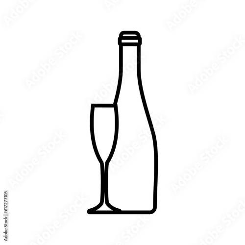 Wine icon vector. Bottle of wine illustration sign. Wine shop symbol or logo.