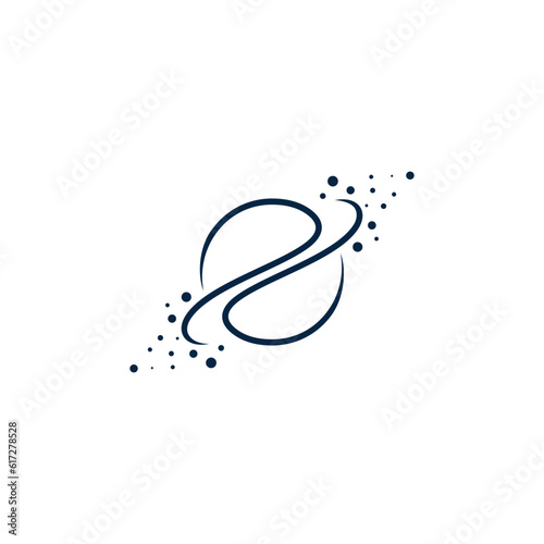 Planet abstract logo design illustration