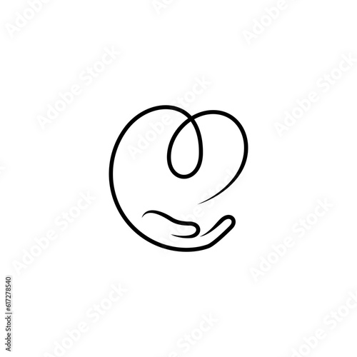 Love care line art logo design