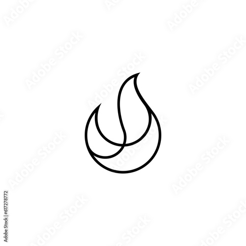 Fire element line art style logo design