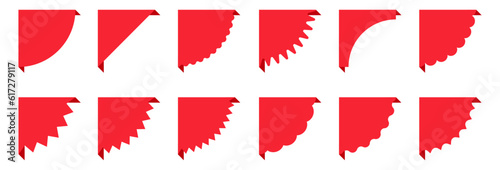 Price burst box. Starburst promo sticker. Vector. Round star icon. Set sale tag badges. Red circle, cloud, flag shapes. Sunburst label isolated on white background. Color illustration. 