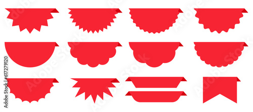 Price burst box. Starburst promo sticker. Vector. Round star icon. Set sale tag badges. Red circle, cloud, flag shapes. Sunburst label isolated on white background. Color illustration. 